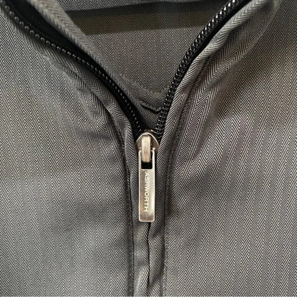 Ashworth Men's Golf Pullover 1/4 Zip M Grey Striped Performance Golf Jacket - Picture 5 of 16